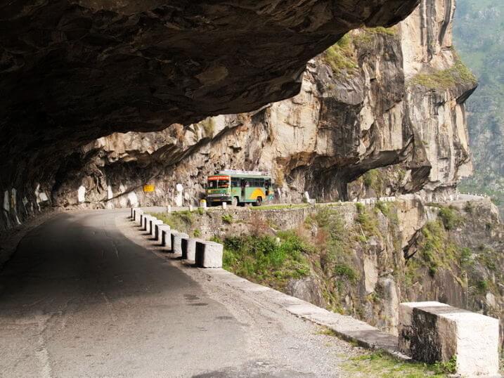 Dangerous road in India