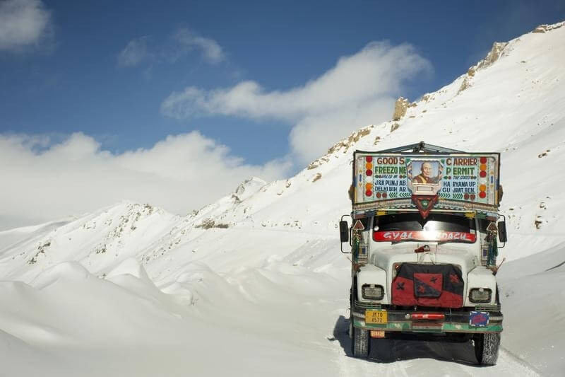 Dangerous road in India