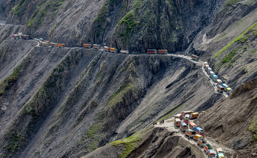 Dangerous road in India