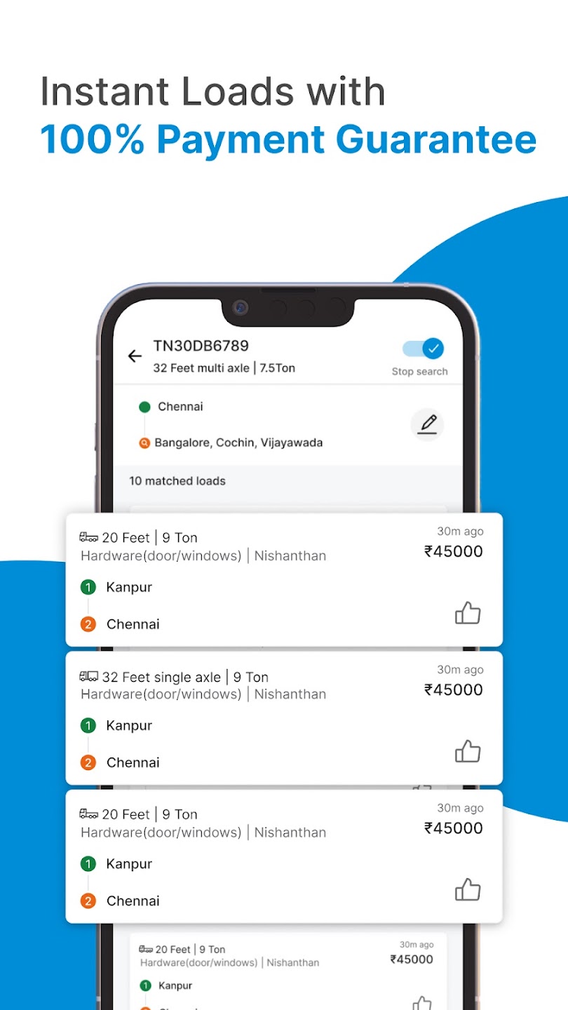 Instant load booking